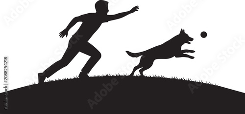 Canvastavla Silhouette of a person jumping with a basketball in mid-air