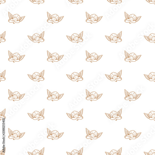 Εκτύπωση καμβά Sleeping Baby Angel Seamless Pattern