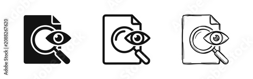 Quadro su tela Document Inspection Audit Vision Eye Icons Set