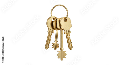 Canvastavla Bunch of golden keys on a ring, symbolizing access and opportunity