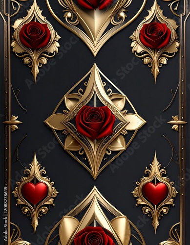heart with golden ornament