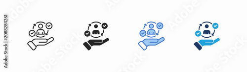 Fotografie Set of employee retention icon collection in multiple style