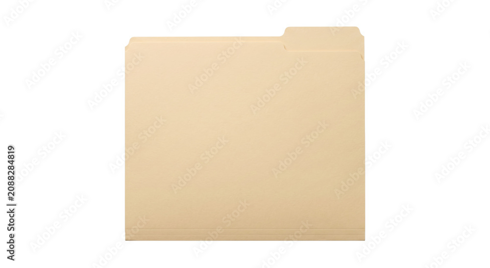 Fototapeta premium Single manila file folder with tab for organization and storage