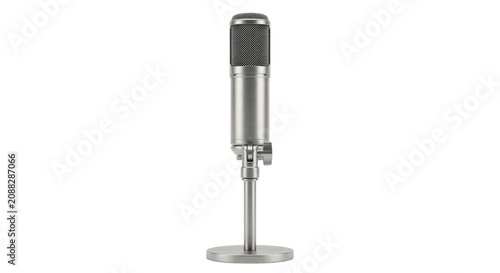 Φωτογραφία Professional condenser microphone on a sleek metal stand for studio recording