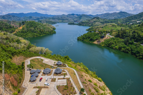 Картината върху платно Top view landscape, Bang Lang Dam, Yala province,Thailand.