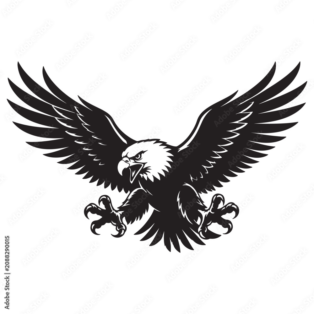 Fototapeta premium American Eagle Round Emblem Vector | Patriotic Freedom Badge Logo