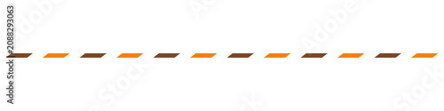 Obraz na plátně Horizontal dashed line with alternating brown and orange parallelograms, isolate