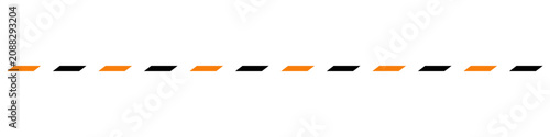 Fotografie Horizontal line of alternating orange and black parallelogram shapes, isolated o