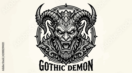 Billede på lærred Gothic Demon Head Illustration