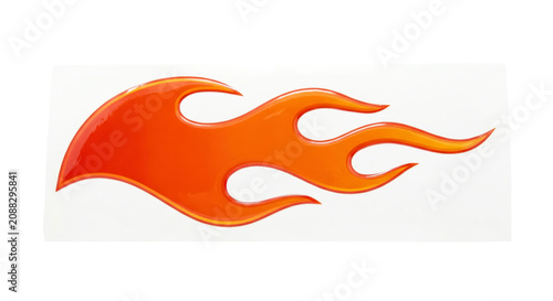 Cuadro en lienzo Classic hot rod flame decal design with vibrant orange and yellow colors