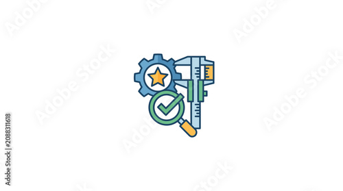 Quality Control, Measurement, and Excellence Icon Set