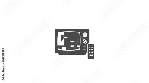 Retro Television and Remote Control Icon