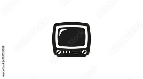 Retro Television Icon Vector Graphic