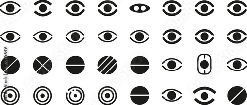 Bild auf Leinwand Set of eye and vision interface icons