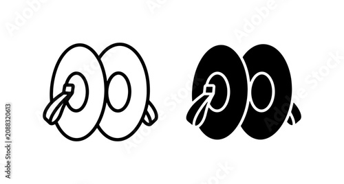Canvastavla Cymbal Icons, Percussion Instrument Vector Set, Music Symbols