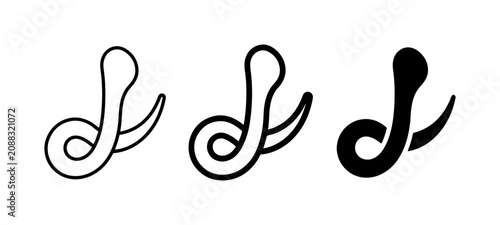 Fotografie Snake Icons, Cobra Symbols, Serpent Graphics. Vector Art Set.