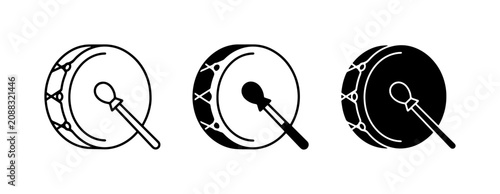 Canvastavla Bodhrán Drum Icons, Irish Music Instrument Vector Set