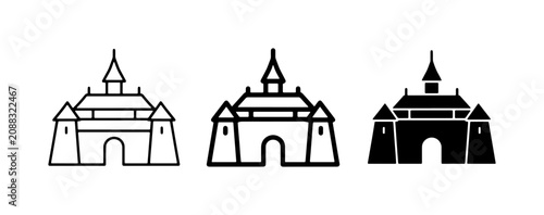 Photos Gatehouse Icons, Medieval Fortress Entrance, Castle Archway Vector Set