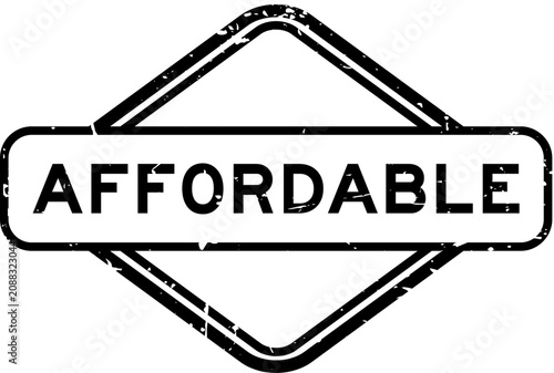 Quadro su tela Grunge black affordable word rubber seal stamp on white background