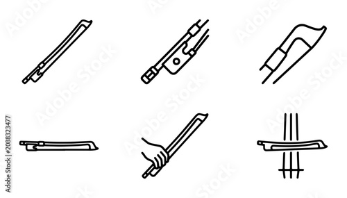Foto Violin Bow Icons, String Instrument Accessories, Classical Music Gear