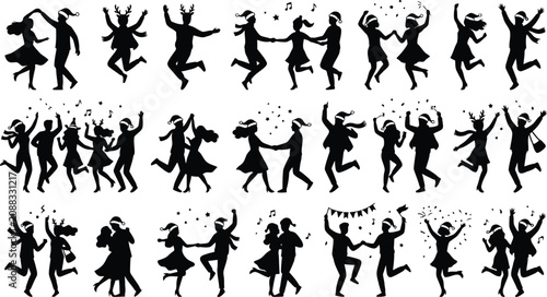 Cuadro en lienzo People dancing joyfully in pairs