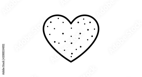 Minimalist dotted heart line icon black and white love symbol vector illustration