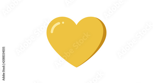A simple, classic, shiny golden heart icon, representing love, affection, and positive emotions