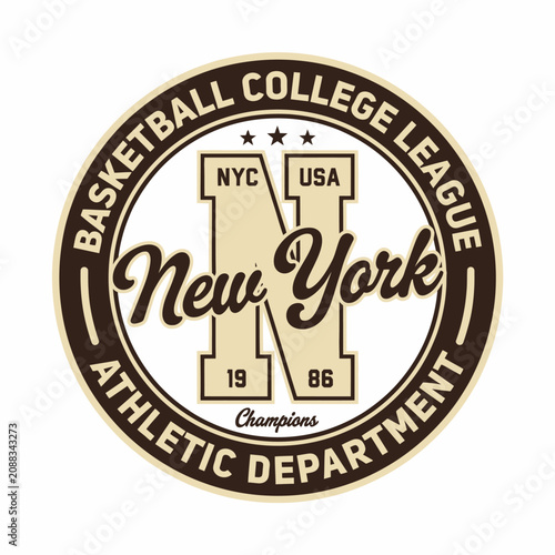 New York City basketball college league athletic department champions logo design