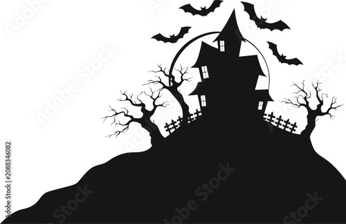 Halloween castle vector illustration .eps