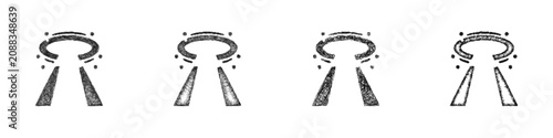 фотографія Black and white sketch portal logo design set