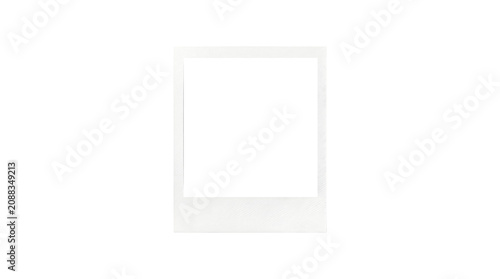 Polaroid photo frame, white background, instant camera picture, blank template
