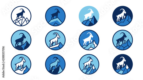 Tableau sur toile Goat standing on mountain peak.