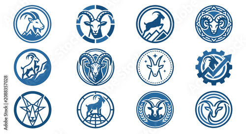 Bild auf Leinwand Goat and ram logo designs.