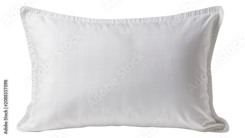 Foto Textured white pillow with ruffled edges, isolated on transparent background