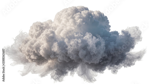 Foto Voluminous white cumulonimbus cloud formation, isolated on transparent backgroun
