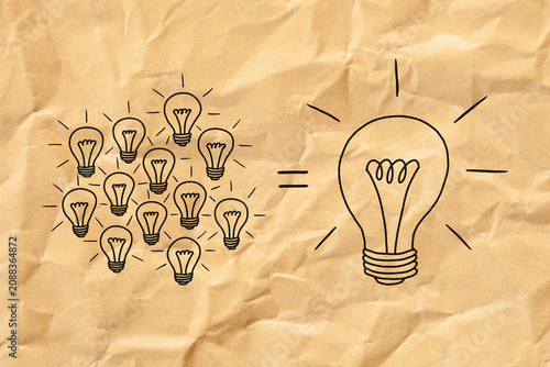 Teamwork Makes Great Idea Light Bulbs Concept