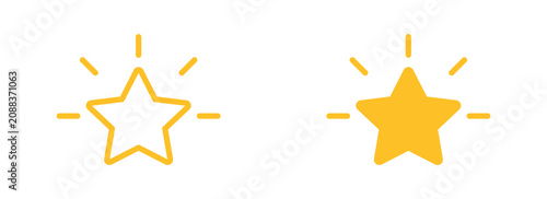 Fotografía Star icon set, reviews, rating symbol, vector illustration