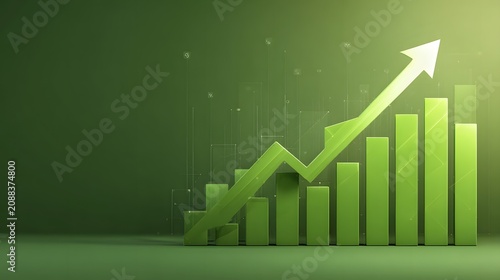 Stock Market Growth Chart With Arrow