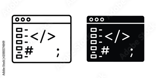Canvastavla Web development coding interface set featuring programming syntax symbols and br