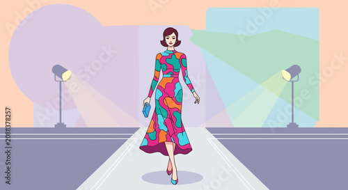 Young girl in colorful superhero costume standing confidently.