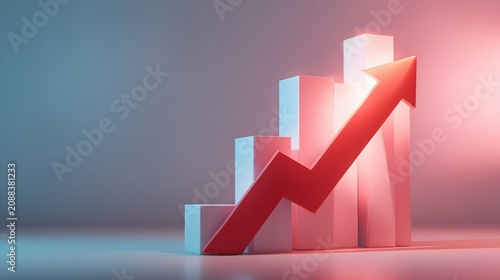 Stock Market Growth Chart With Arrow