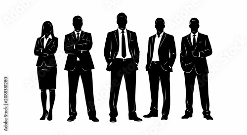 Quadro su tela Business Professionals Standing Confidently in Formal Attire.