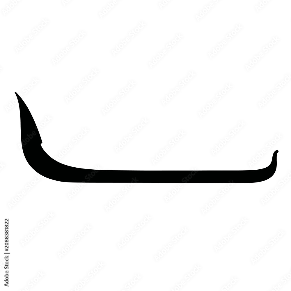 Fototapeta premium Black silhouette of a traditional kerala snake boat (chundan vallam) for onam festival and boat race designs