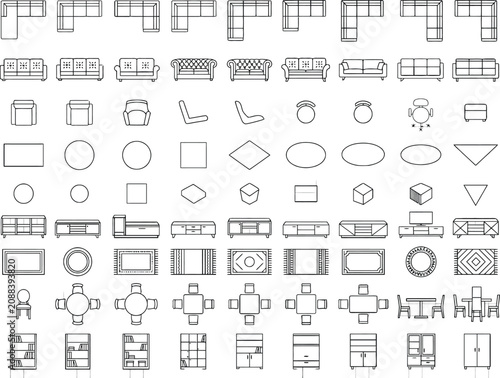 Fotografía Interior furniture plan symbols
