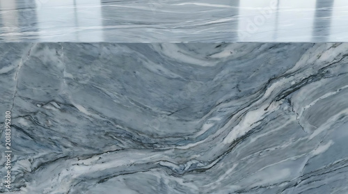 Elegant blue grey marble stone surface with natural veins texture background