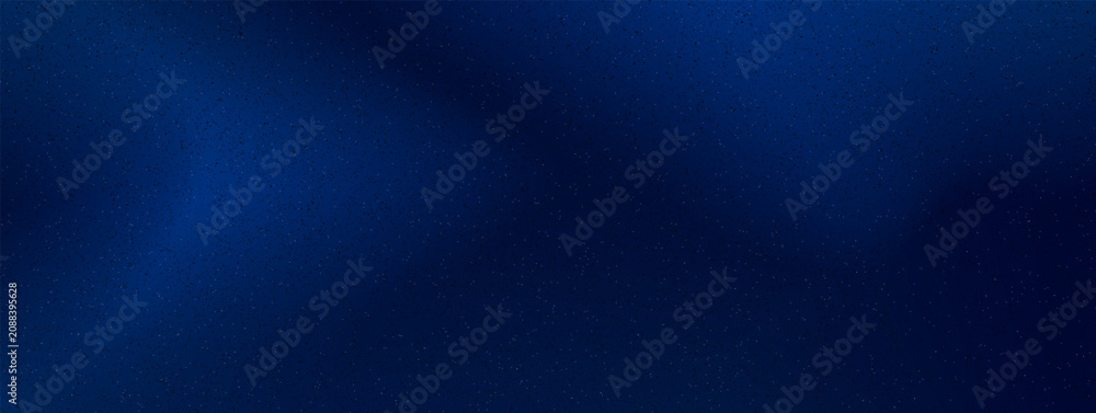Fototapeta premium Deep navy grain gradient with smooth flowing wave depth for card. Calm deep blue folds and soft grainy drift into a dark night. Vector gradation backdrop with starry fairytale winter Christmas mood.