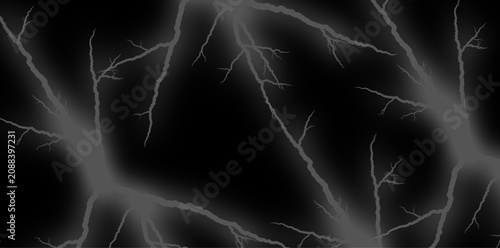 Lightning strikes on black background, electric storm texture