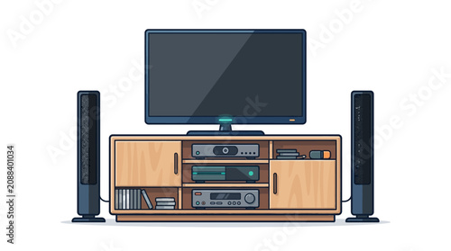 фотографія Home Entertainment Center Vector Illustration