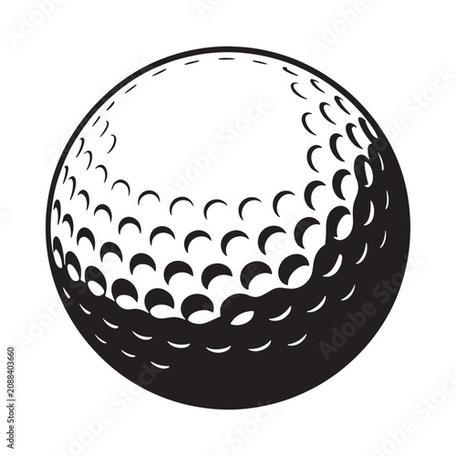 golf ball silhouette on white background golfball whitebackground blackandwhite vector