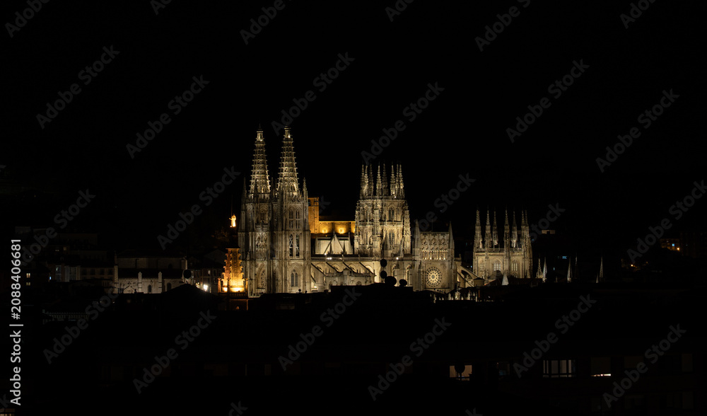 Obraz premium Night view of the Burgos Cathedral. Spain.